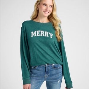 Green 'Merry' Sweatshirt